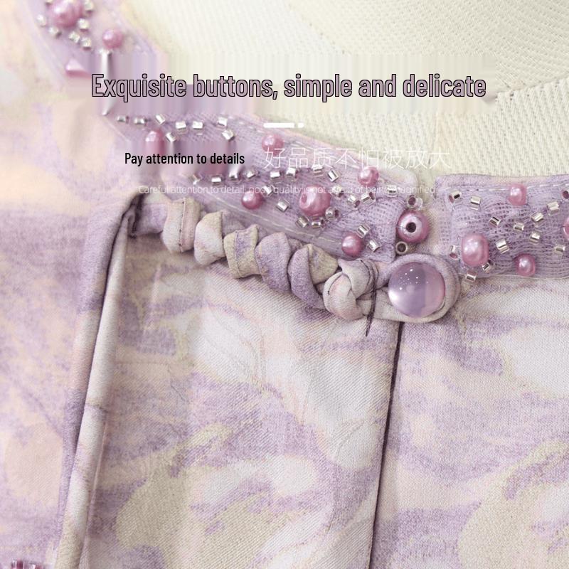 Yu Zhaolin New Chinese Style Floral Disc Button Summer Shirt