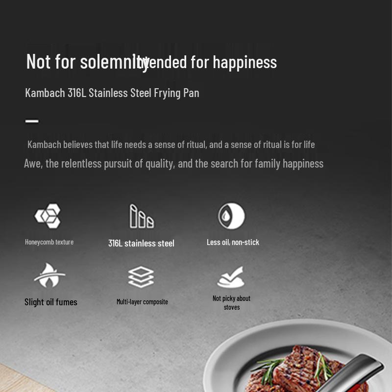 Tigaie antiaderentă KOBACH Hongtu Generația a 3-a, fagure, oțel inoxidabil 316L