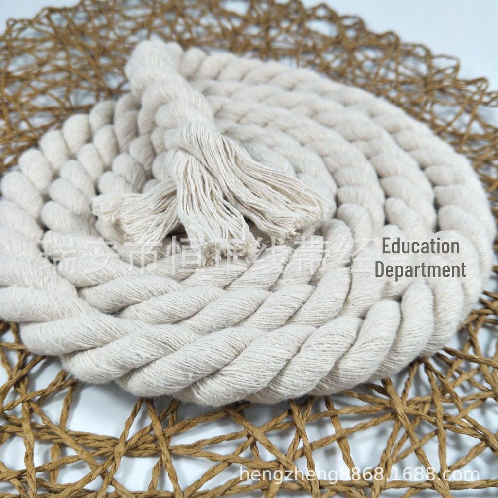 Weiß gebleichtes schwarzes dreisträngiges Hand-Baumwollseil (5 mm bis 20 mm) für Gepäck, Vorhangbinder und Zubehör.