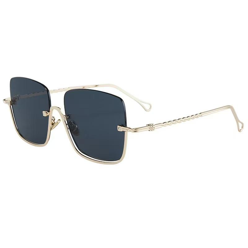 European American Style Semi rimless UV Protection Sunglasses Fashion Trendy Outdoor Sun Glasses for Women Men