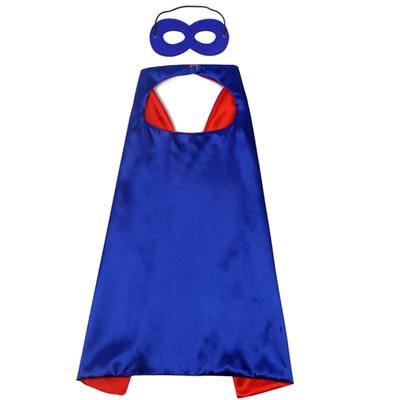 Children's Day Double-Layer Halloween Cape: Captain America/Superman Cosplay Cloak, Solid Color