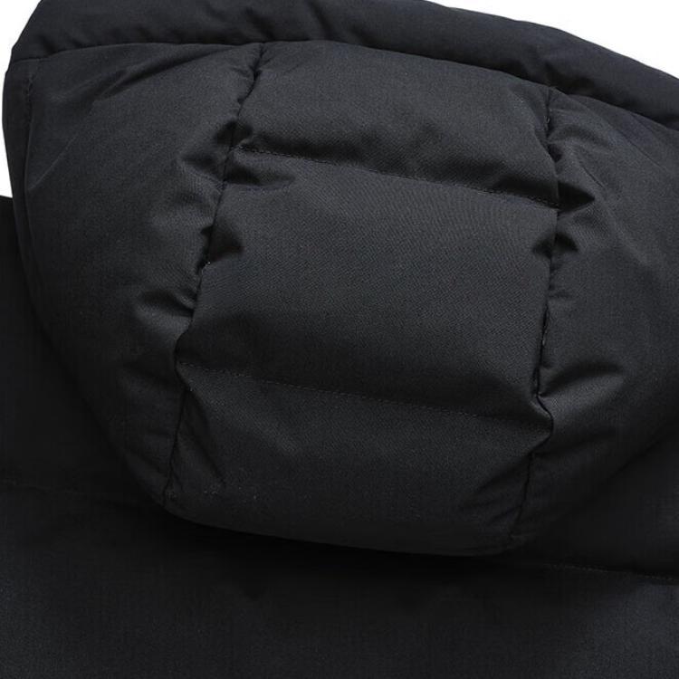 FILA Embroidered Logo Sports Mid-Length Hooded Down Jacket Women outerwear Black F51W249909F-BK