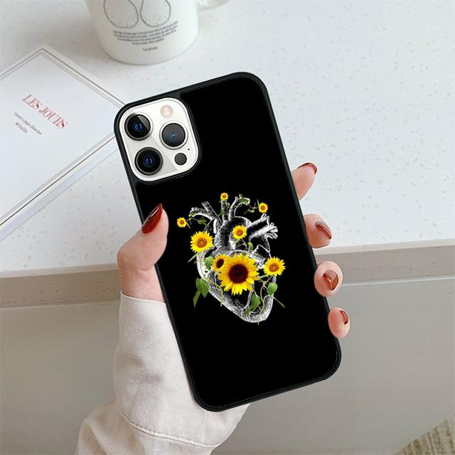 Flower Heart Phone Case For iPhone 17 Air 14 15 16 13 12 Cover For Apple iPhone 17 Air 14 15 16 Pro Max 6S Plus Coque