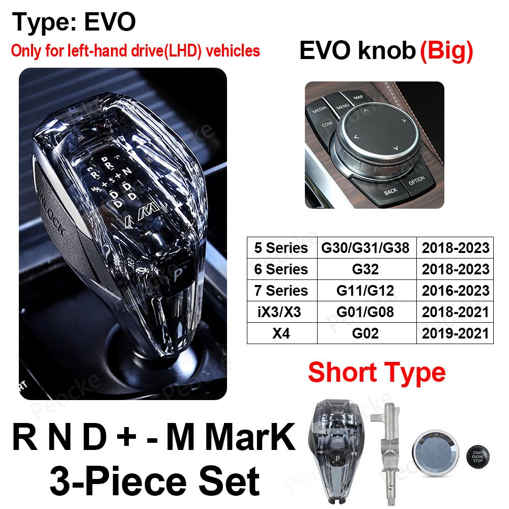 

Ручка переключения передач Crystal Gear Shift Knob с коротким стержнем для BMW F33 F34 F36 F26 F20 F30 F22 F23 iX3 G08 G12 G32 G02 F18 F10 G30 Ручка коробки передач