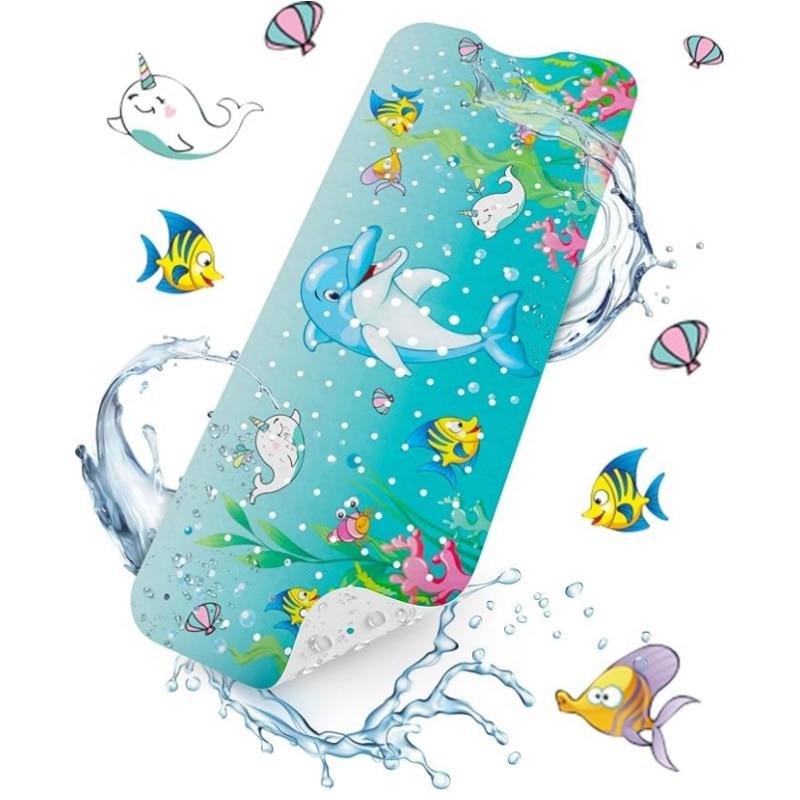 100x40cm PVC Bathtub Mat, Non-Slip Shower Mat with Drain Holes, Multicolor Tub Mat