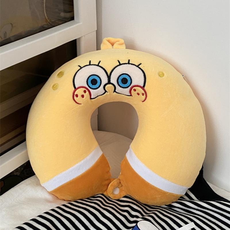 New Spongebob Cartoon Animation Creative U-Shaped Pillow Cute Fashion Travel Portable Memory Foam Neck Pillow Napping Pillow