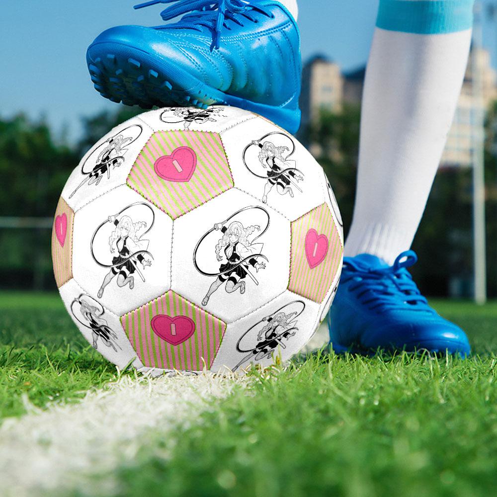 1pc Demon Slayer Kimetsu No Yaiba Soccer Ball Size 5 Indoor Soccer Ball Fashion Colorful Backyard Game - Great For Sports Fans Gift HE22