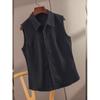 2023 Women's Solid Color Sleeveless Polo Collar Vest - Versatile Autumn/Winter Pairing with Sweater