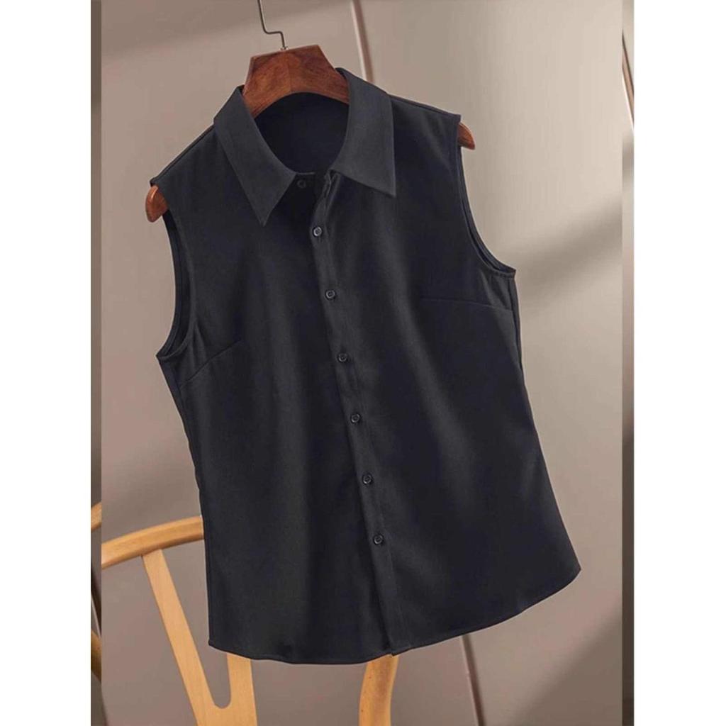 2023 Women's Solid Color Sleeveless Polo Collar Vest - Versatile Autumn/Winter Pairing with Sweater