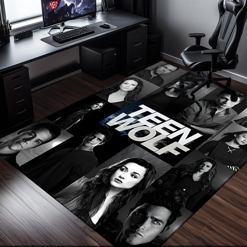 1PC Teen Wolf Rug for Livingroom,Bedroom, Palyroom, Chair Rug, Area Rug, Game Carpet, Large Size Rug Fan Christmas Gift