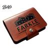 Family Night Dice Game Farkle Board Game, with Faux Leather Case, 6 Dices, Wooden Portable Scoreboard, Tabletop for Travel Party Retro