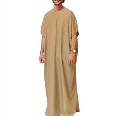 Muslimischer Naher Osten Arabisch Dubai Herrenhemd Traditionelle Lange Robe Elegante Kleidung Bequemer Leichter Stoff