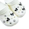 13Pcs Shoe Charms Set Black Butterfly Diamond Flower Silver Bead Shoe Decorations Buckle for Sandals Clogs DIY Accessories Gifts