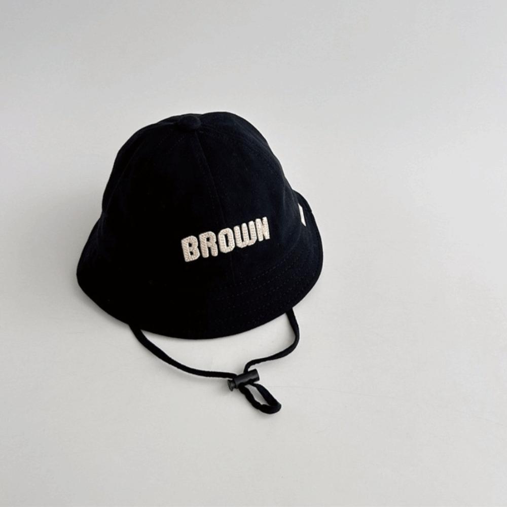Solid Color Baby Sunscreen Hat Cotton Fisherman Hats Casual Style Toddler Bucket Hat  Outdoor Use чёрный