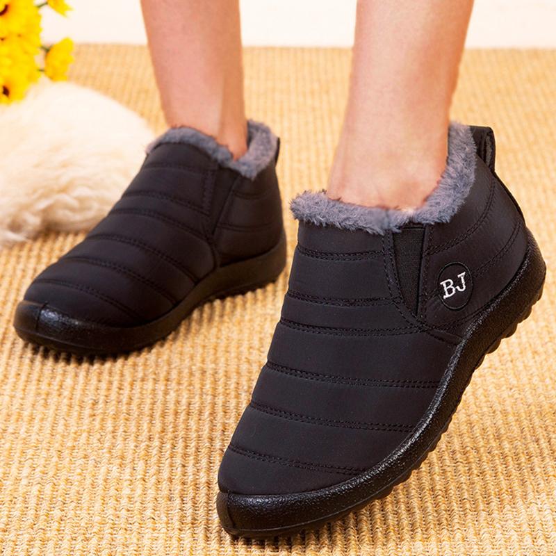 Snow Boots Woman Keep Warm Shoes Woman Slip On Ladies Shoes Flat Ankle Boots Waterproof Couple Soft Botas Mujer Winter Boots
