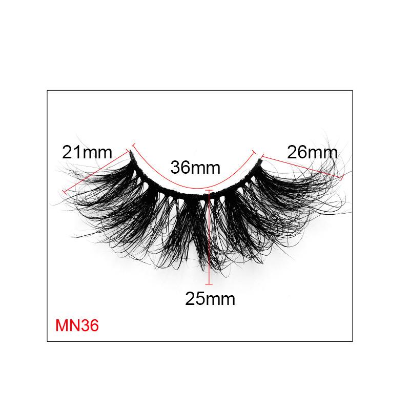 European And American Square Box Mink False Eyelashes 8d25mm Three -Dimensional Thick Slender Long Curly Eyelashes False Eyelashes
