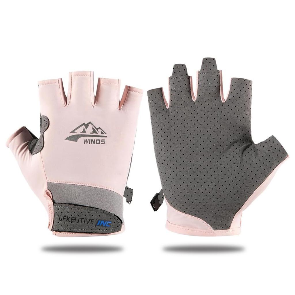 Heren Dames Halve Vinger UV Bescherming Handschoenen, Ademende Vingerloze Sport Handschoenen Ideaal voor Vissen, Hardlopen, Rijden, Fietsen, Buiten
