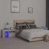 Bedside Table - Maison Exclusive - 2 Pcs - RGB LED Lights - Concrete Grey - 70x36.5x40 Cm