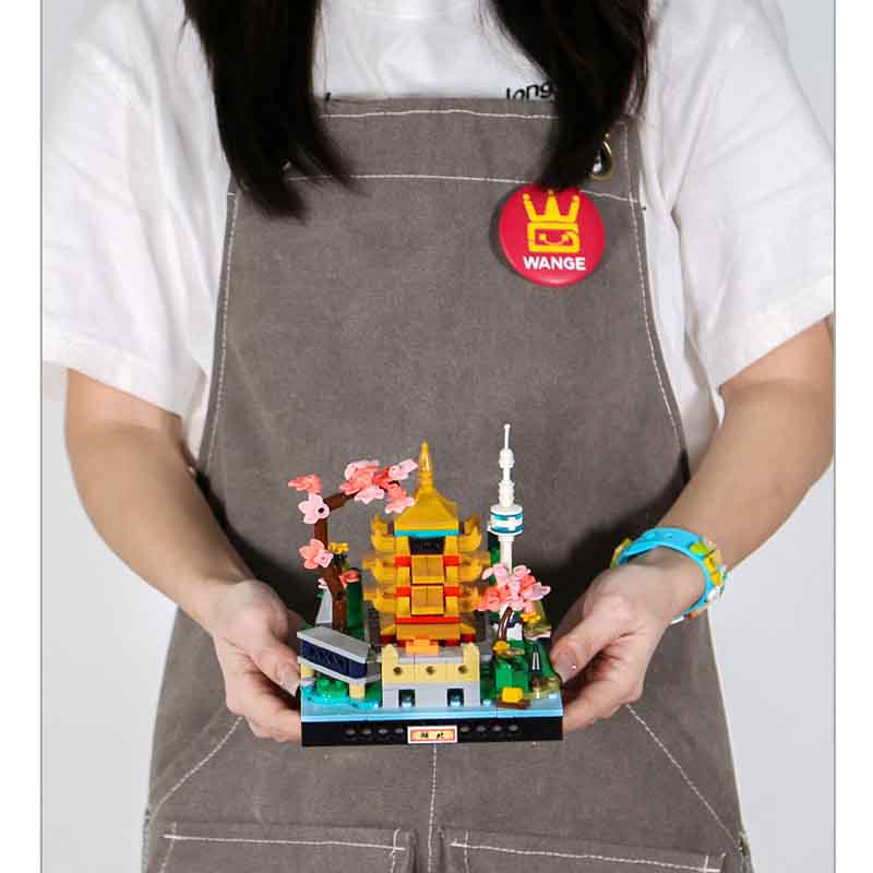 Moc 338Pcs Chinese City Hubei Micro Landscape Building Model Assembly Diy Building Blocks Children S Puzzle Toy Birthday Gift