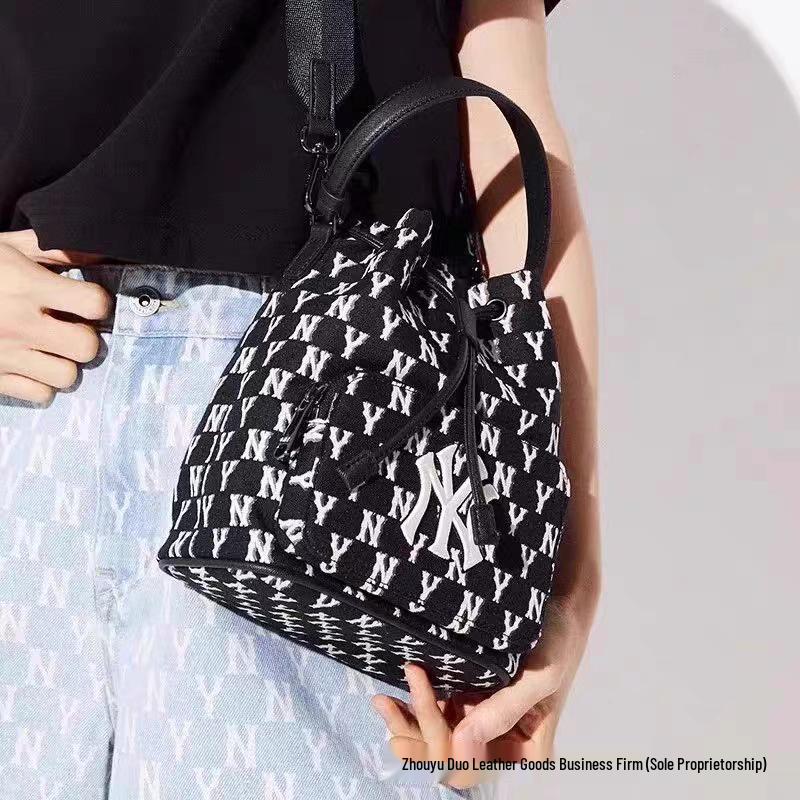 MLB Korea Women's College Style NY Embroidered Monogram Shoulder Bag