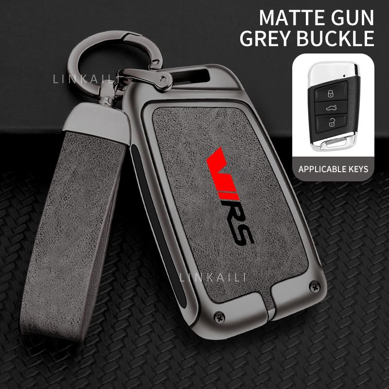 AAAJH1 Suitable for Skoda VIRS Scala Roomster Citigo Kodiaq Fabia Rapid Superb Zinc Alloy High-end Leather Car Key Chain Accessories