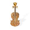 Fashion Crystal Violin Brooch Diamond-Studded Elegant Coat and Shirt Accessory Pin Gift Corsage