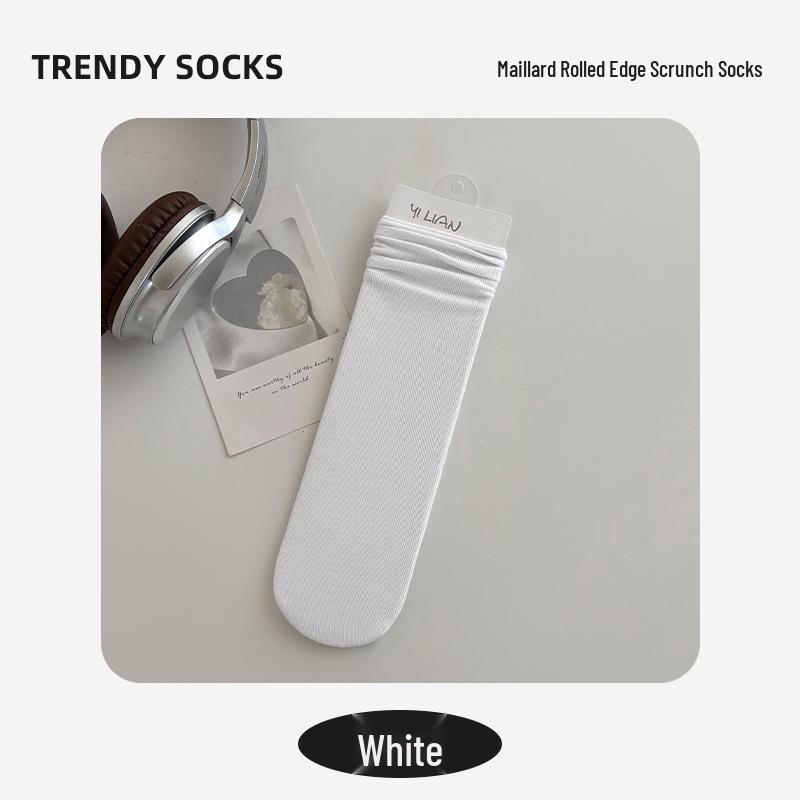 Women's Pure Cotton Socks: Spring/Summer, Thin/Thick, Solid Colors, Medium Tube, Oxygen Cotton, Long Confinement Socks.
