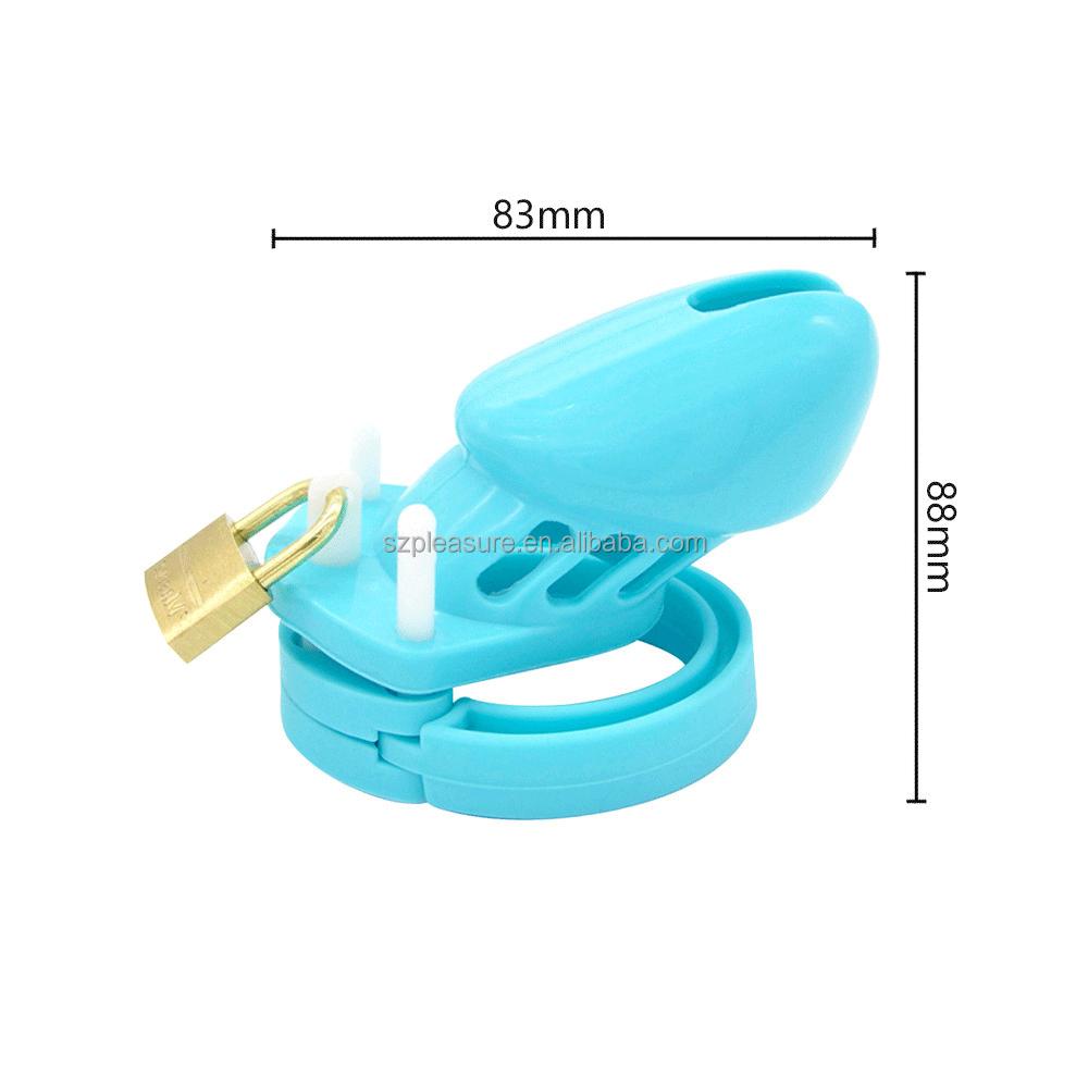 OEM Resin Male Chastity Cage Devices with 5 Size Rings & Lock Black White Pink Male Cage Wholesale