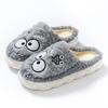 Cartoon Big-eyed Cotton Slippers Autumn and Winter Indoor Home Warmth Piled Thick-soled Couple Hair Slippers