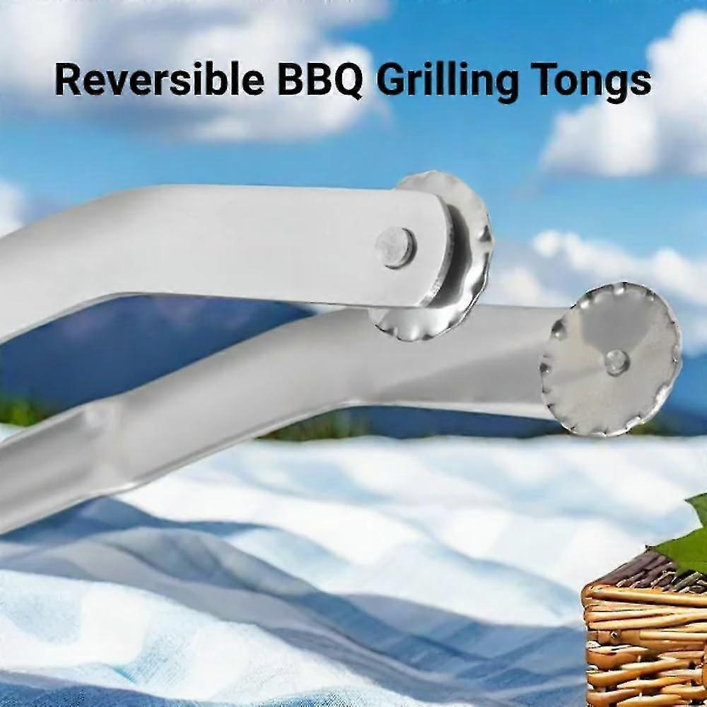 BBQ Sausage Turning Tongs for Cooking,Stainless Steel BBQ Kitchen Tongs,Long Handle Kitchen Tongs for Turning Bacon Steak Meat Vegetables,Cooking Tong