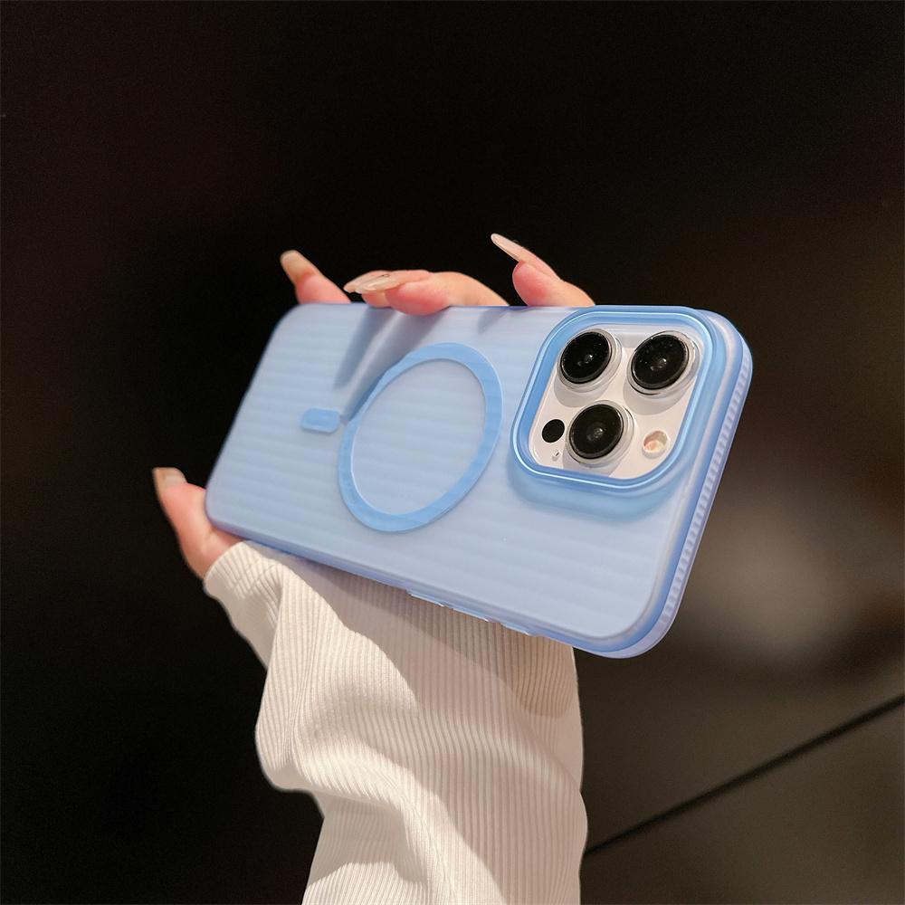 Fashion Translucent Magnetic Case For Magsafe Wireless Charging For iPhone 15 14 Plus 13 12 Pro Max Shockproof Bumper Back Cover