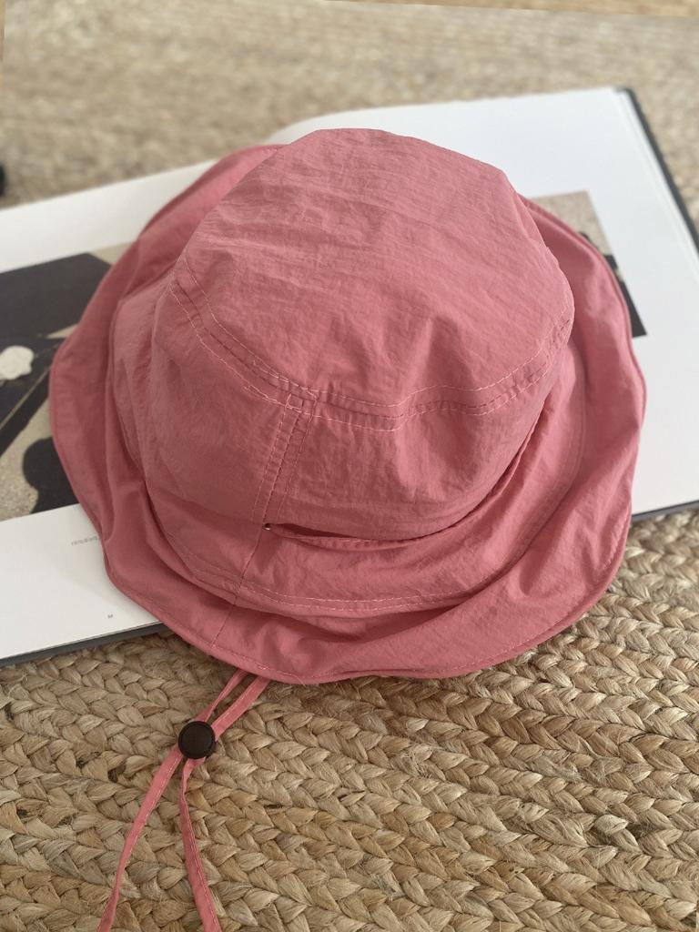 Sweet And Quick Drying Fisherman Hat, Women'S Summer Outdoor Large Eave Foldable Sun Hat, Vacation Beach Sun Hat