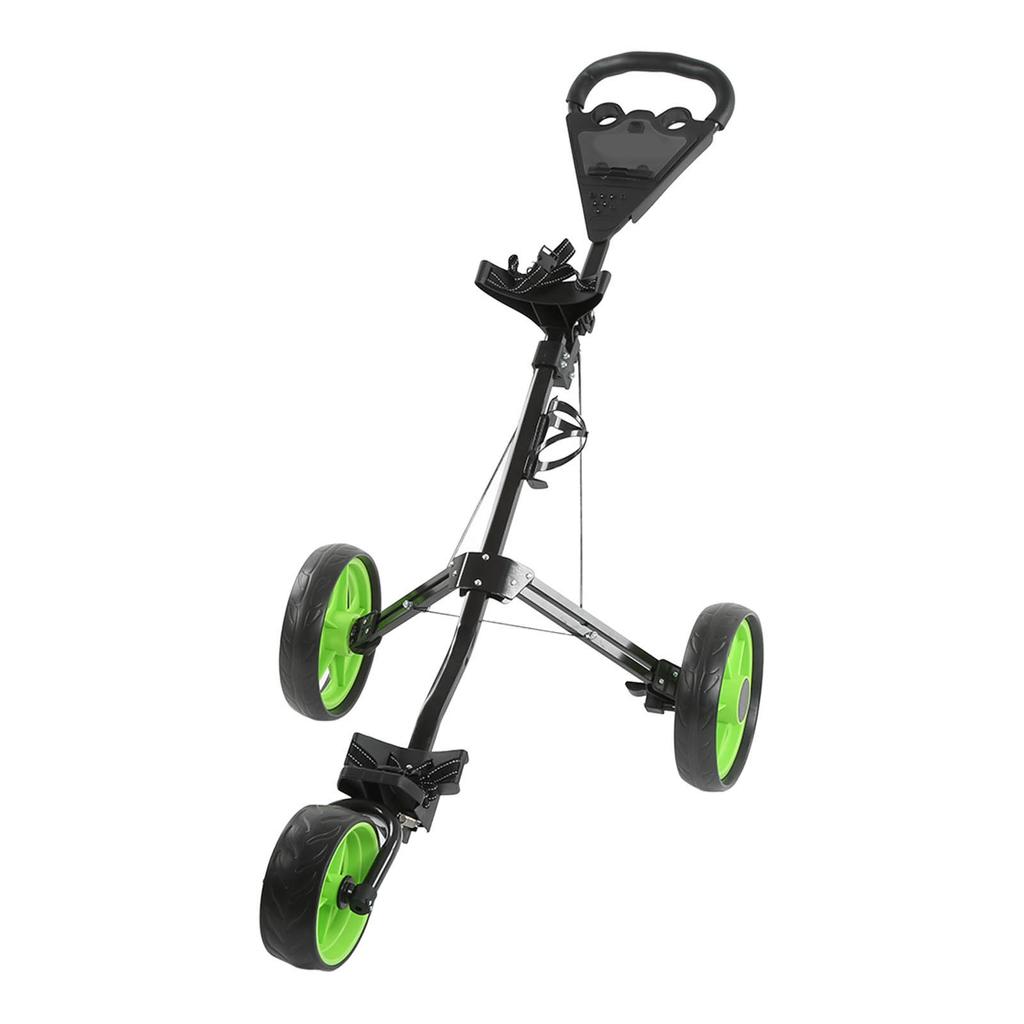 Golf Push Cart Golf Bag Cart 3 Wheeled Folding Cart with Quick Braking for Game Training Practice