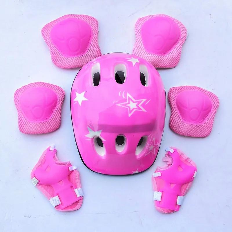 7pcs set Boys' Girls' Roller Skating Thick Helmet Protective Set Skateboarding Balance Car Knee Elbow Wrist Protective Set hot