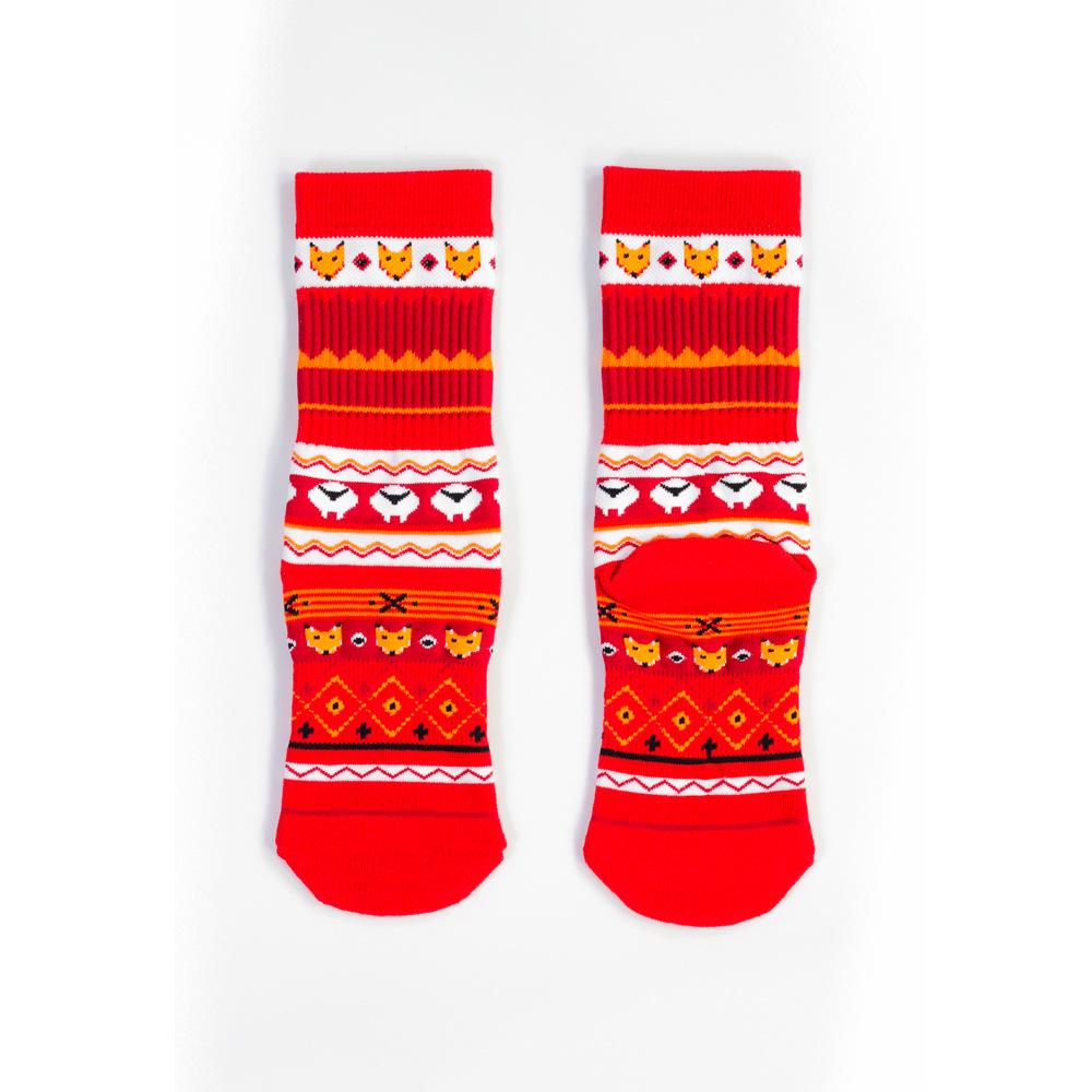 Christmas Stocking Cartoon Mid-Calf Socks: Absorbent, Breathable Cotton Socks for Men & Women – Thickened Terry Trendy Design.