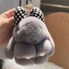 Hair Bow Bunny Keychain Pompoms Plush Rabbit Key Ring Rabbit Fur Keychain  Jewelry Gifts