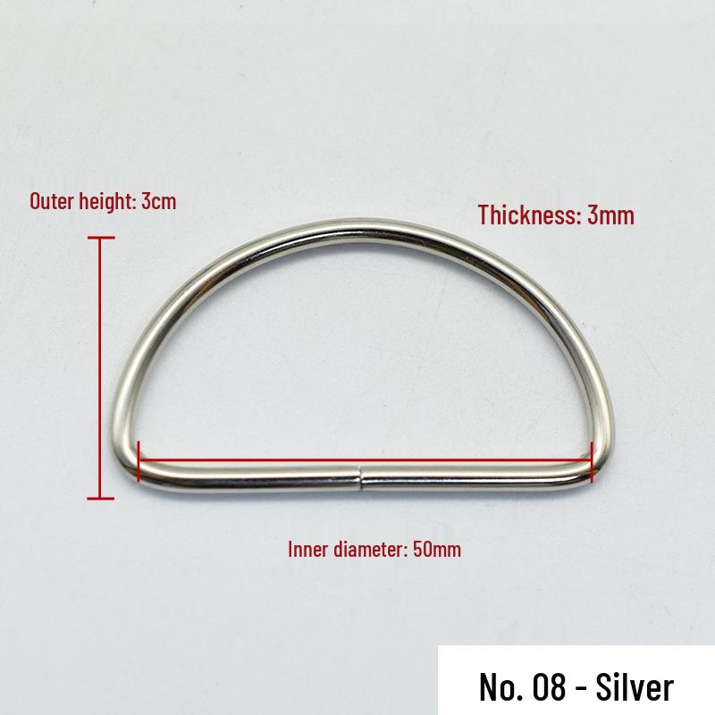 Högkvalitativa Metall D-rings Väskaccessoarer: Guld & Silver Förtjockad Kedjelänksspänne