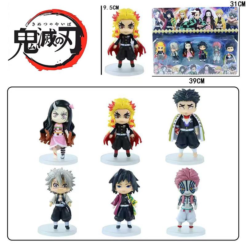 Anime Demon Slayer Kamado Tanjirou Kamado Nezuko Action Character Model Toy Series Doll Children's Birthday/New Year Gift Toy