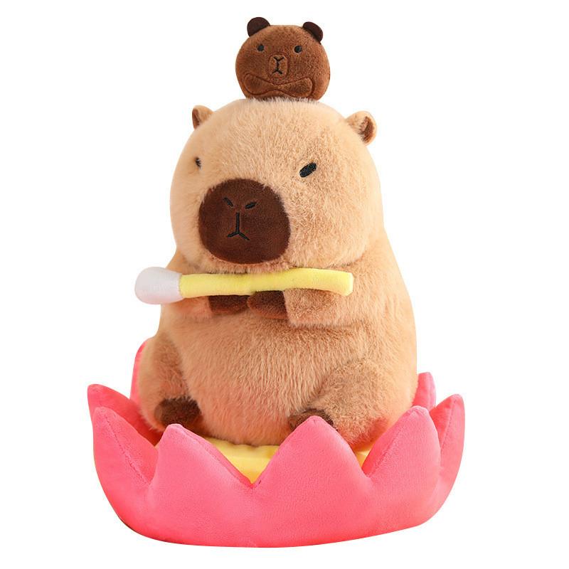 Zen Plush Capybara Lotus Seat Cushion Nezhathemed Stuffed Toy Birthday Gift