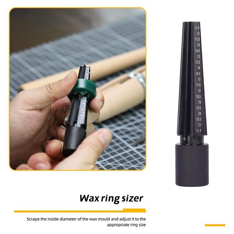 AEE4-Jewelry Wax Ring Sizer Carving Tool Kit Ring Wax Making Mold Kit Jewelry Wax Tube Jewelers Wax Saw Frame Wax File Ring