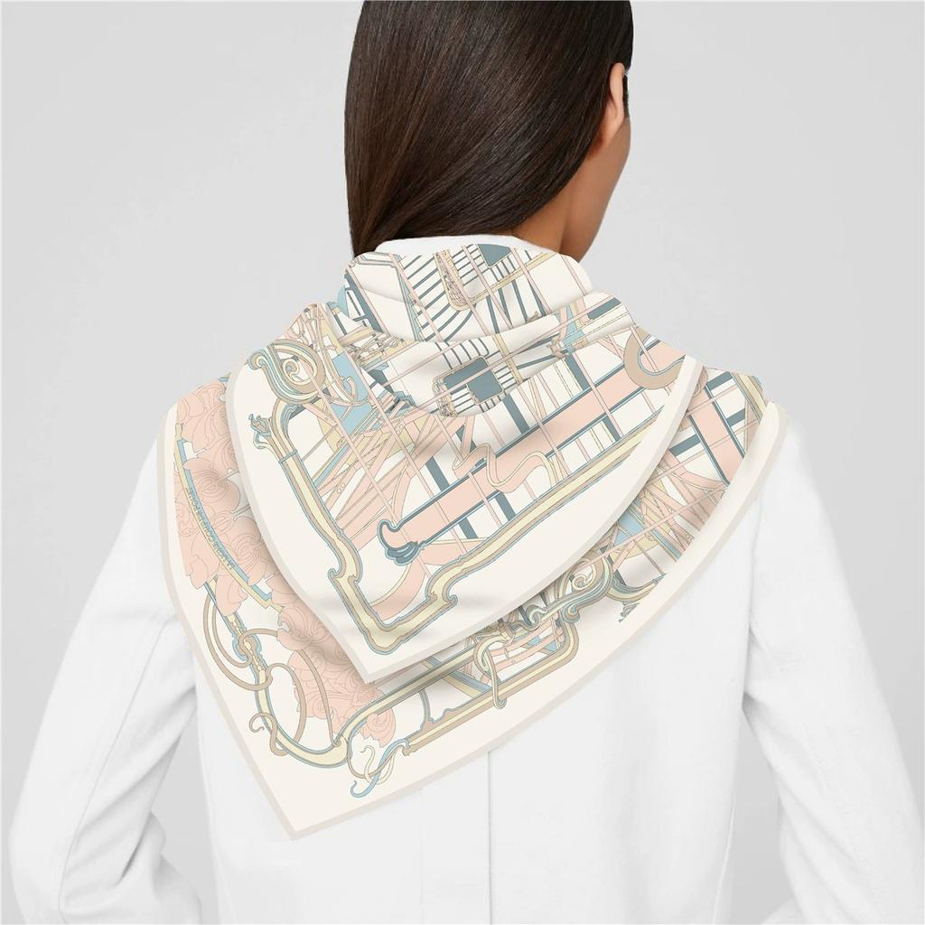 90CM Designer Square Scarf Fashion Twill Scarf Shawl Hijabs Luxury Printed Bandana Foulard Neckerchief For Ladies