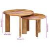 Nesting Coffee Tables 2 Pcs Brown Ø 50 X 40 Cm Solid Mango Wood
