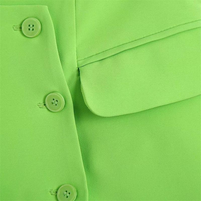 Women Fashion Green With Pockets Fitted Mini Skirt Vintage High Waist Button-Down Female Skirts Mujer Streetwear