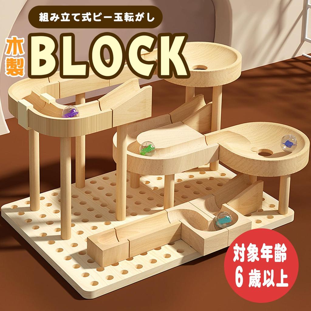 Shandini Marble Run Wooden Blocks Building Toy (Ages 6+)