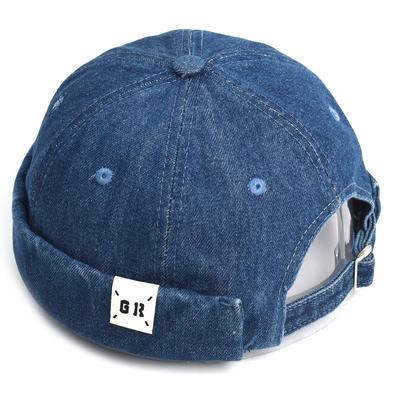 Modische Denim Docker-Mütze Krempenlose Mütze Einfarbige Schirmmütze Einfarbige Matrosenmütze Mützen Männer Frauen Fischerhut Verstellbare Papa-Mütze