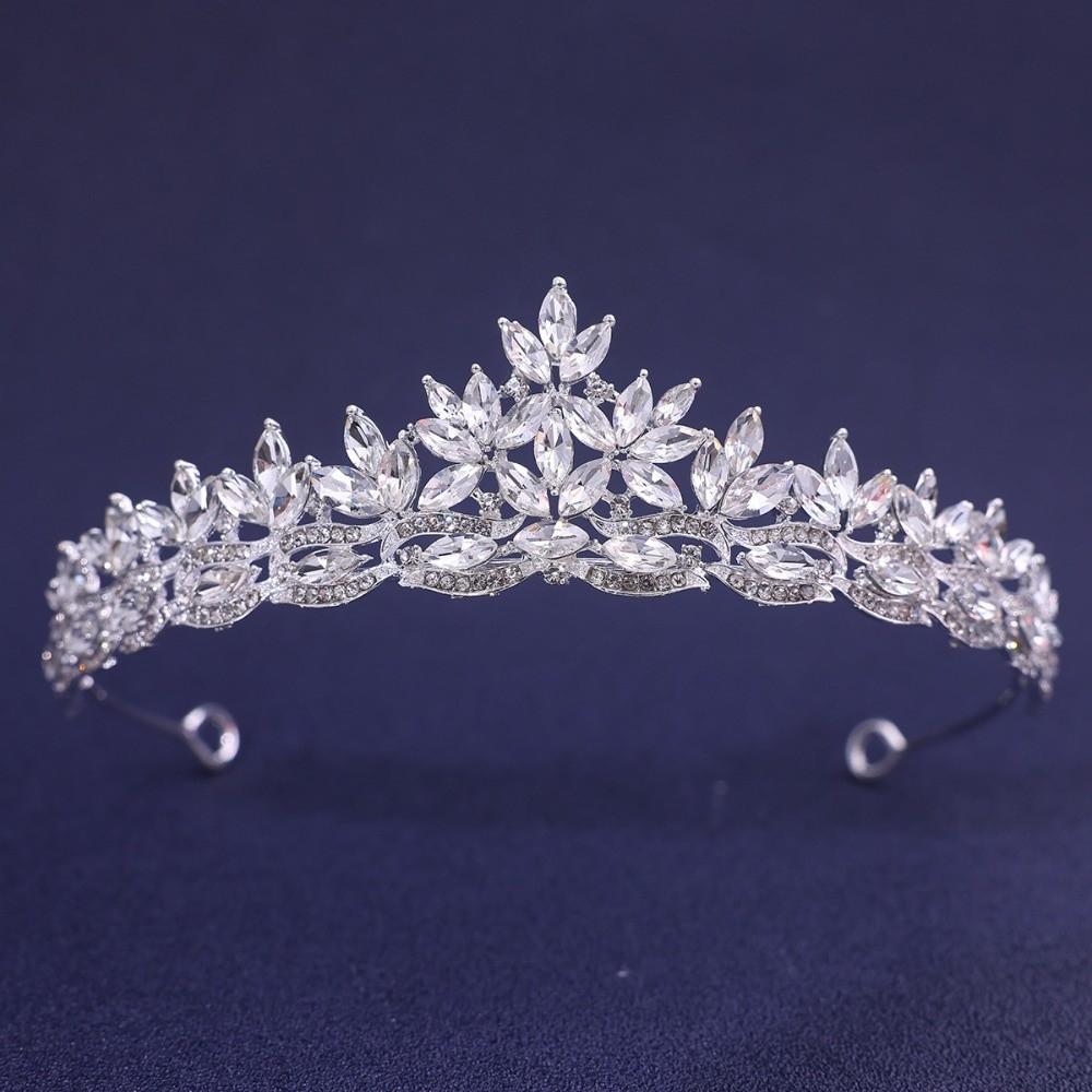 Rhinestone Queen Princess Crown Alloy Bridal Headwear Vintage Crystal Tiaras Dress Party
