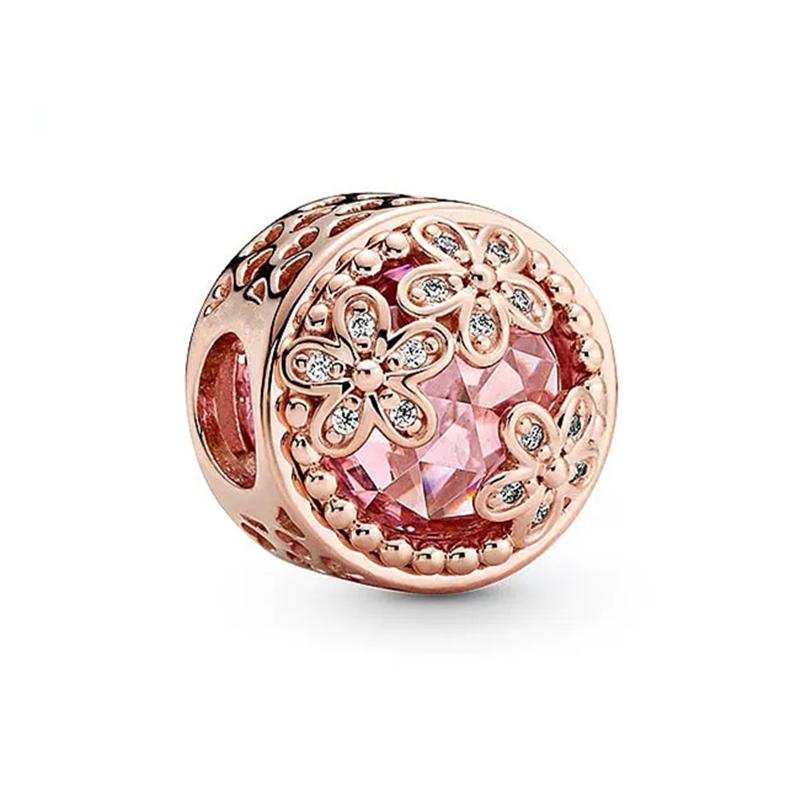 New Sparking Rose Gold Plated Clip Charm Beads Fit Original Snake Bracelet Necklace Beads For Diy Jewelry Women Jewellery Gift