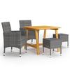 VidaXL 5-Piece Garden Dining Set Table and Patio Dining Chairs Outdoor Dining Furniture Living Room 3068692