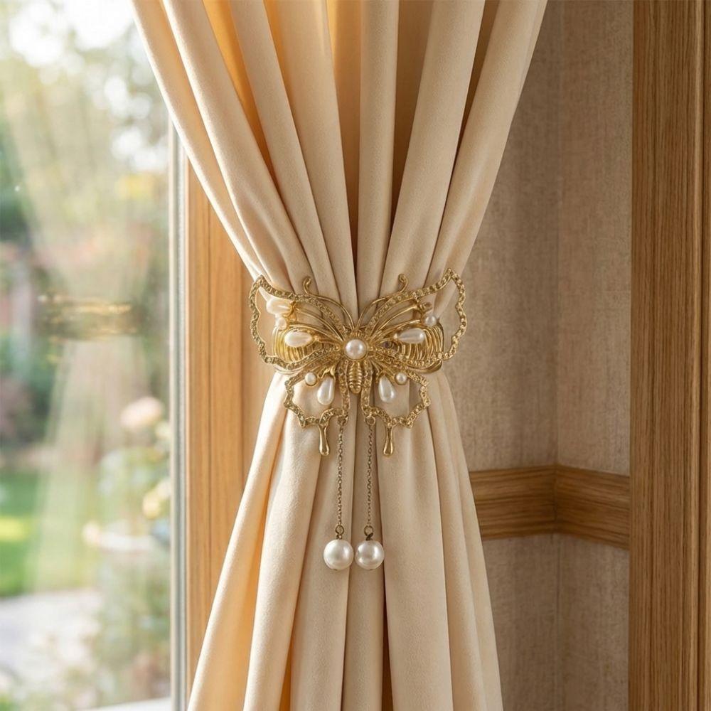 Luxury Curtain Tiebacks Gold Pearl Curtain Straps Curtains Accessories Curtain Holdbacks  Homestay