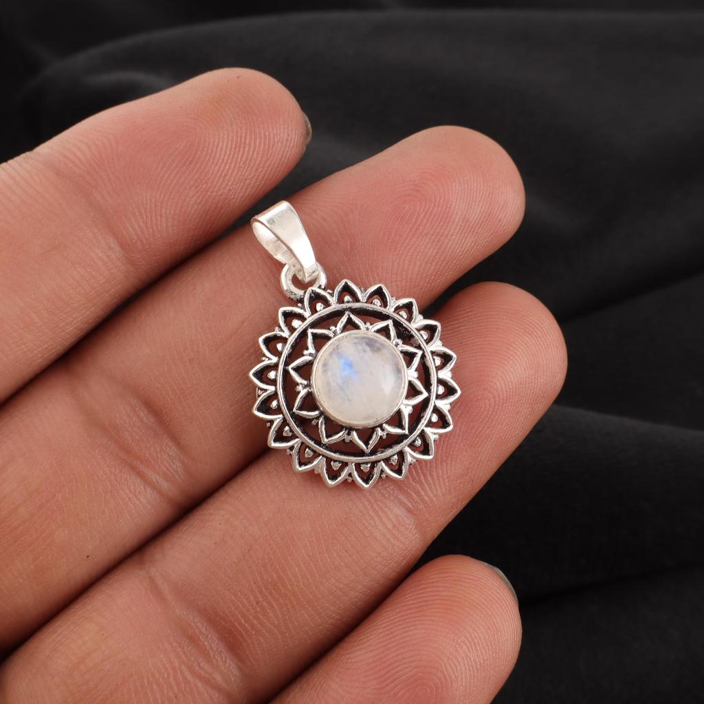 Rainbow Moonstone Jewelry, 925 Solid Sterling Silver Pendant Jewelry, Handmade Pendant Gemstone Jewelry For Women